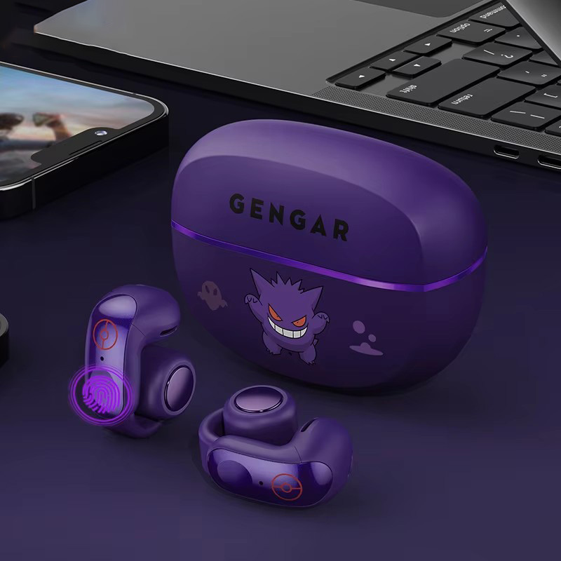 Gaming Accessories Boys - Earphone Bluetooth Nirkabel Clip-On Anime Gengar