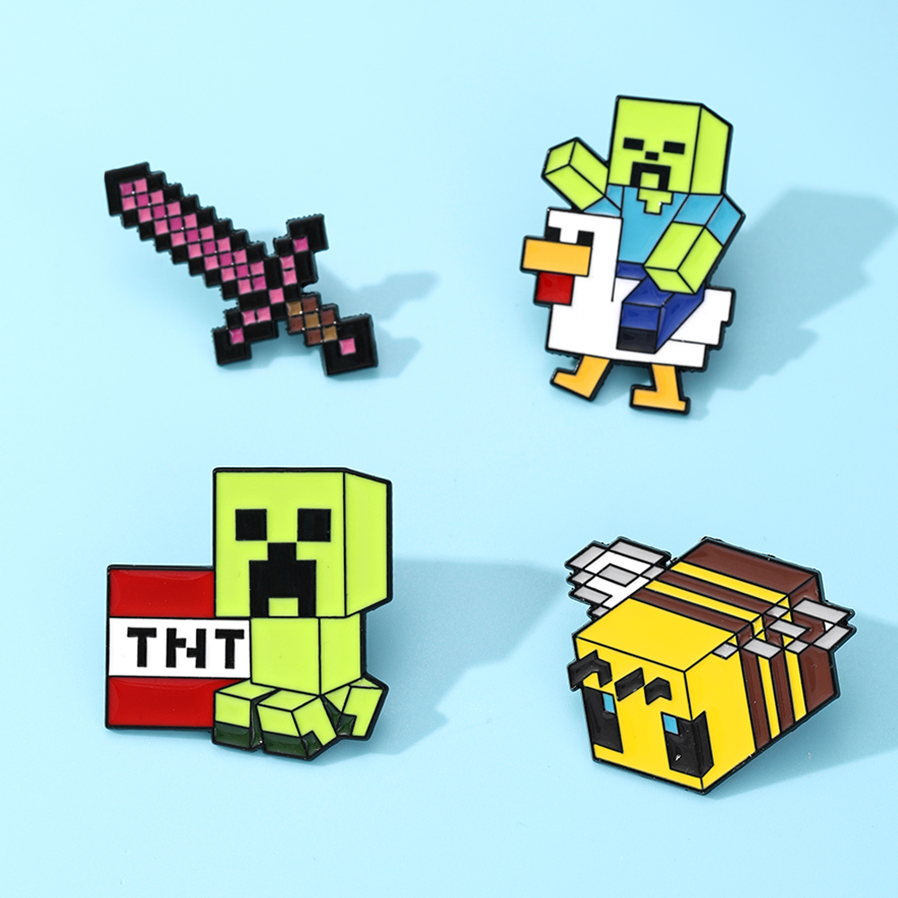 4pcs Pin Enamel Ayam Zombie Ba - Gaming Accessories Wholesale ulasan dan harga
