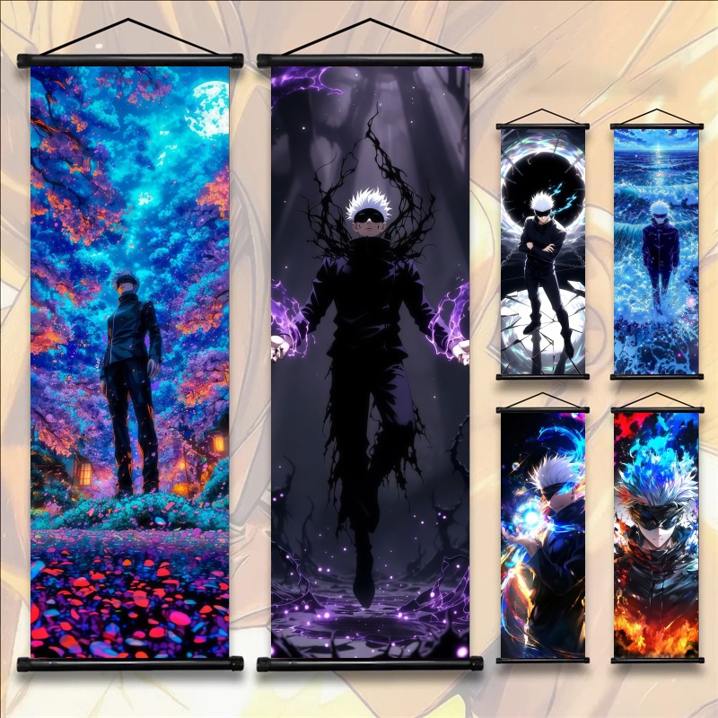 Poster Kain Seni Anime Jujutsu - Gaming Accessories For Bedroom ulasan dan harga